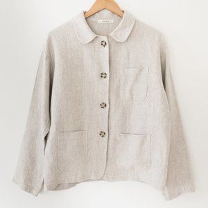 Filosofia Alexis Woven Linen Chore Jacket in Natural